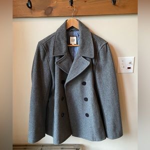 Men’s GAP Pea Coat, size medium, grey.